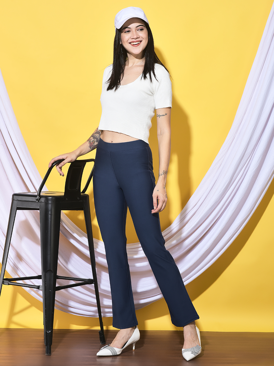 PR STP: Straight-Leg Trousers Dnm.Blue