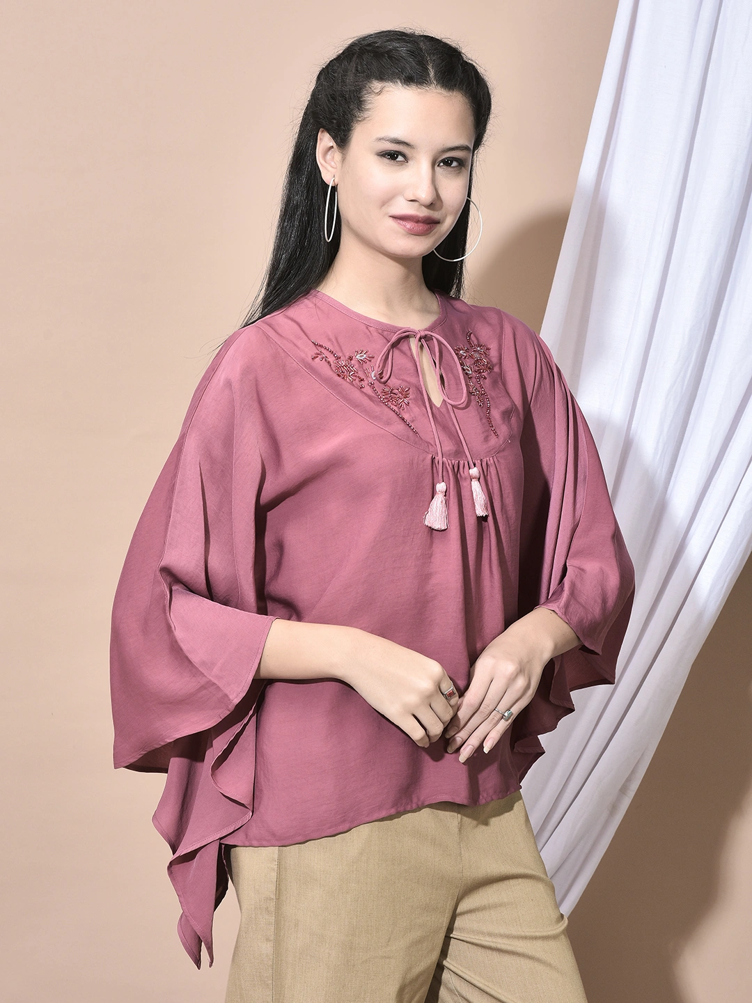 Bling Kaftan top Brick