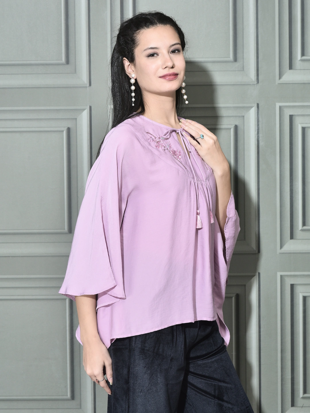 Bling Kaftan top Mauve