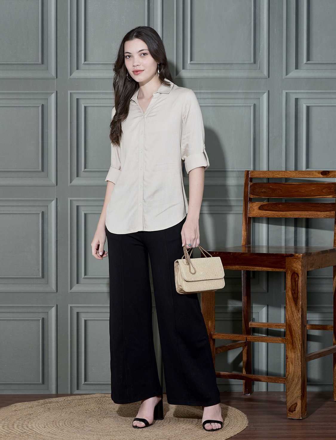 Solid Linen Shirt Ivory