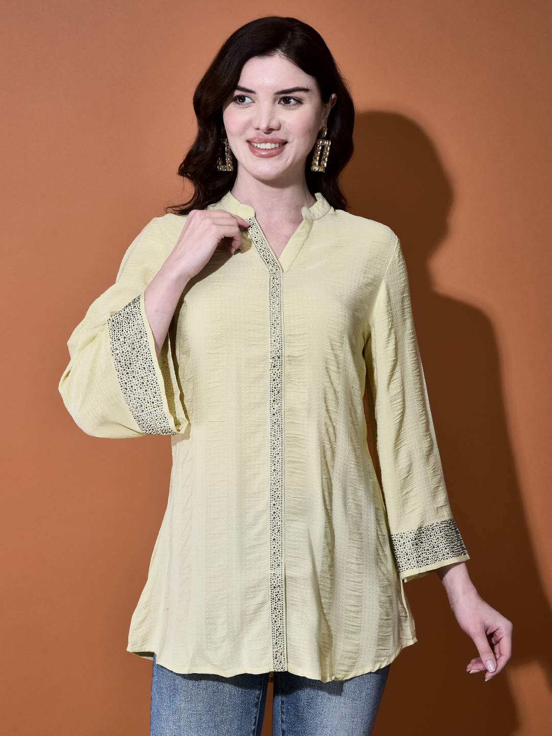 Elara Embellished Lemon