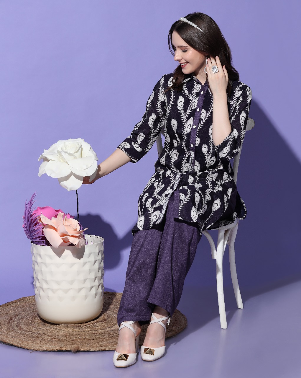 Featherlight Coord Set Navy Blue