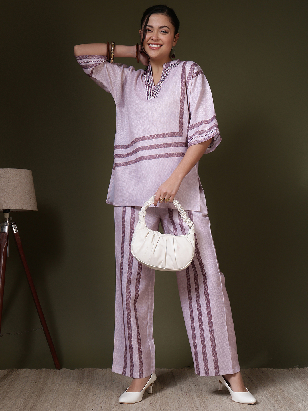 Dusty Rose Linen Set in Pink