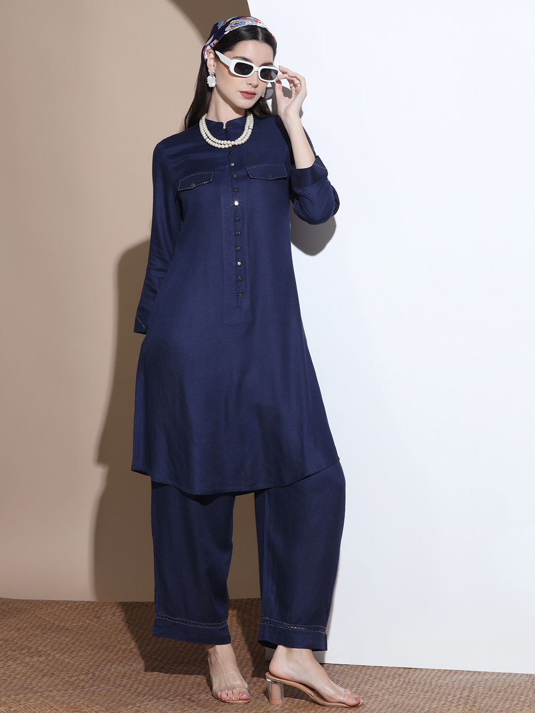 Amira Crystal Set Navy Blue