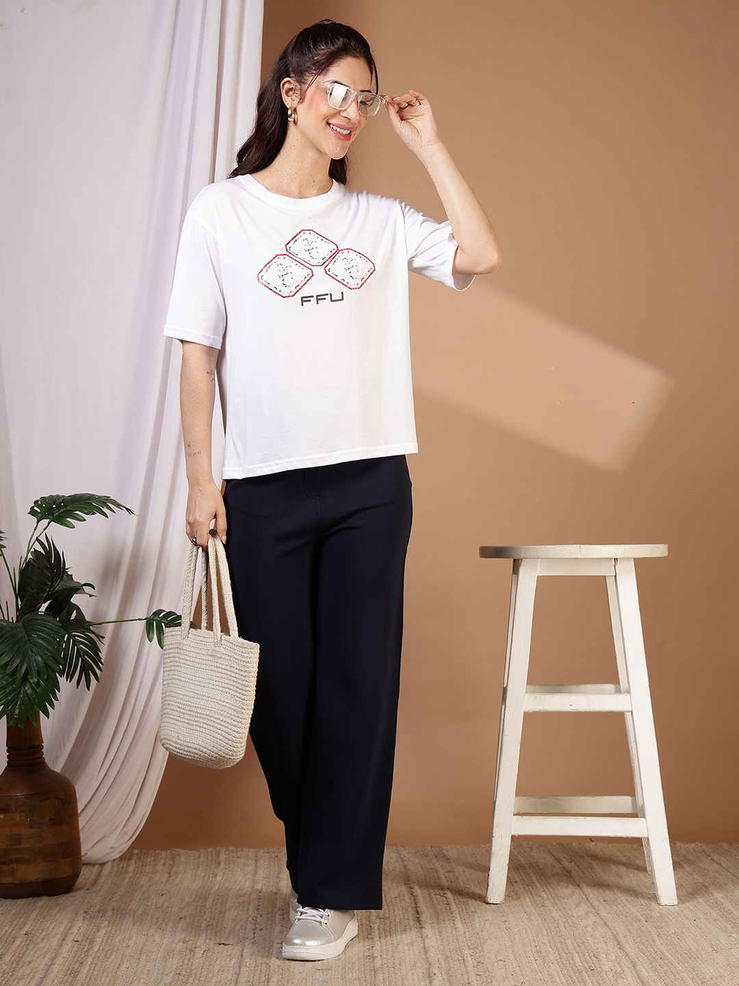 FFU Signature Graphic Boxy Tee White