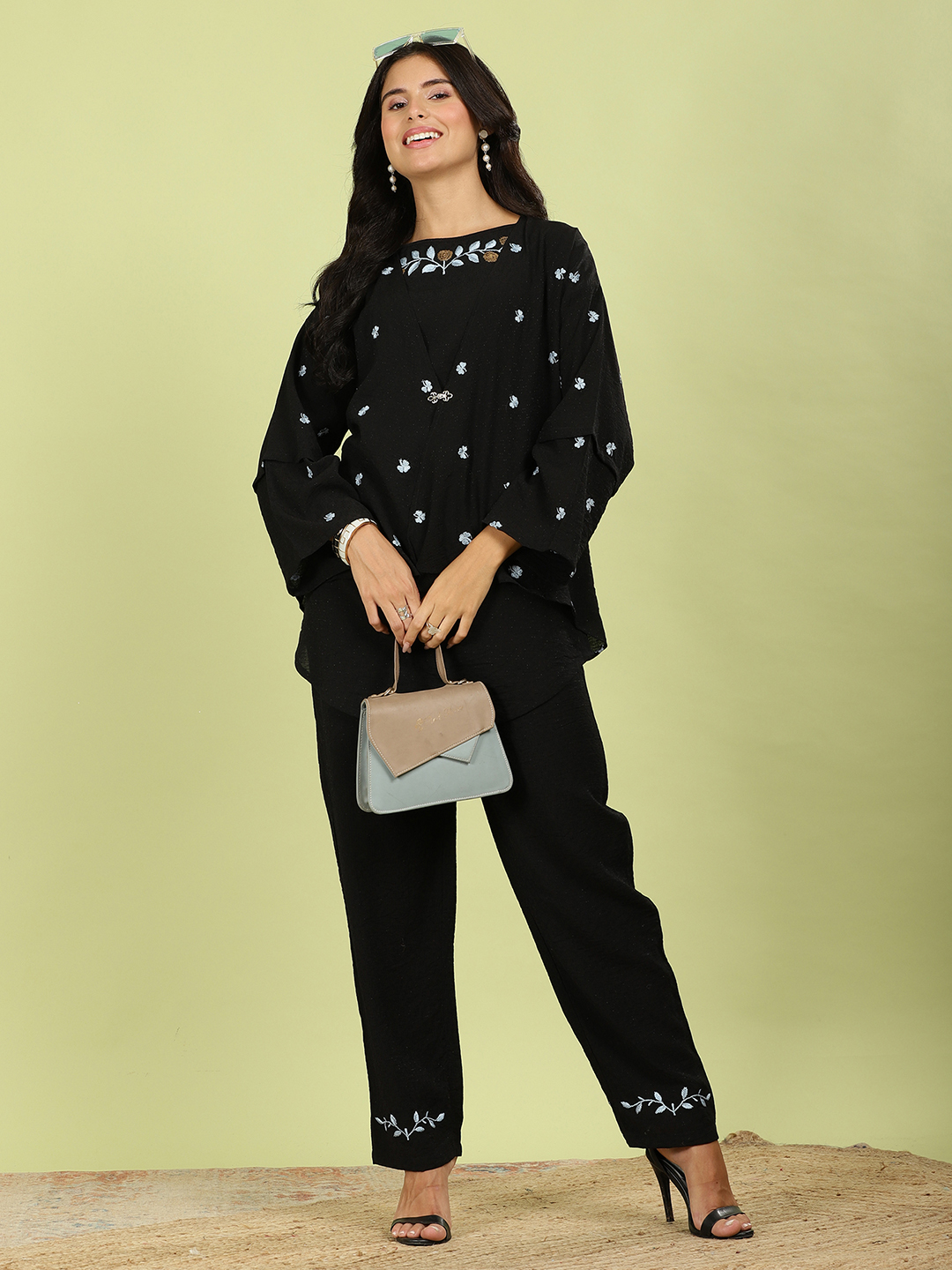 Flora Meadow 3-Piece Summer Set Black