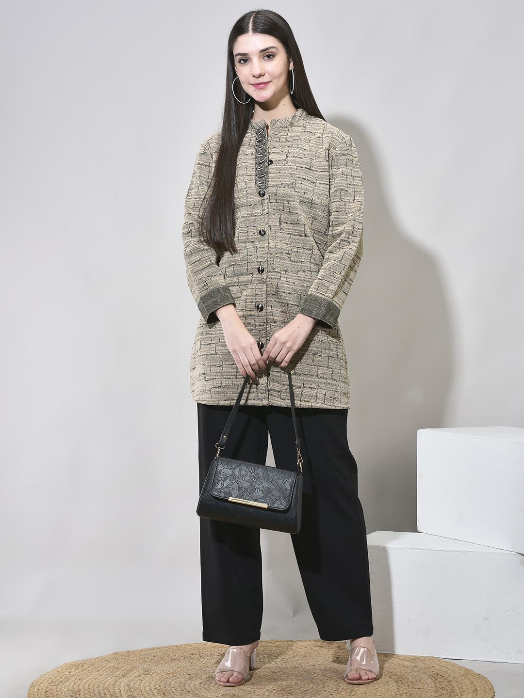 The Heritage Jacquard Co-ord Set in Beige